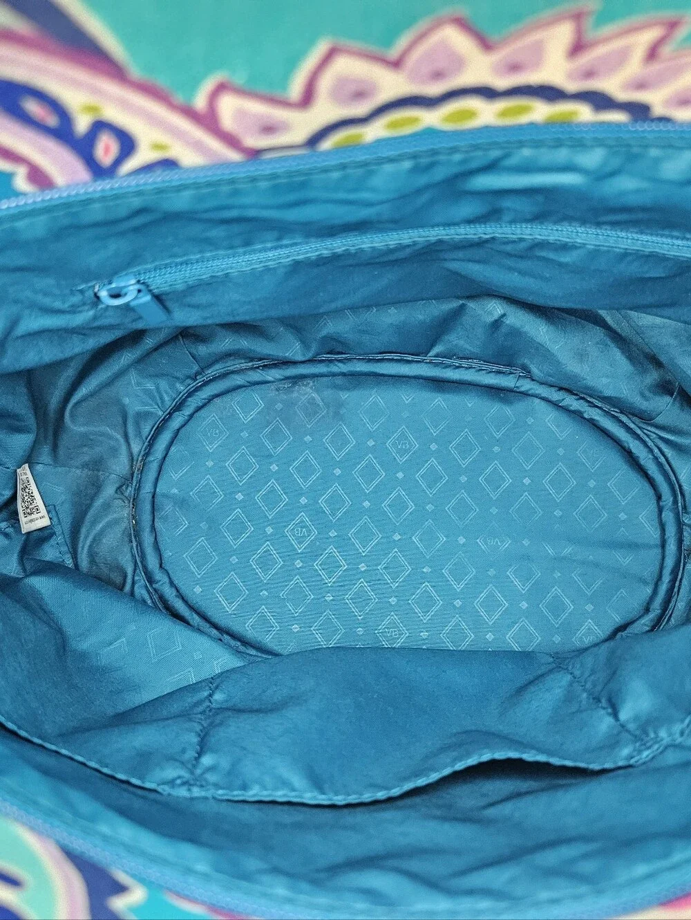 Vera Bradley Quilted Waikiki Paisley Turquoise Tote Bag
